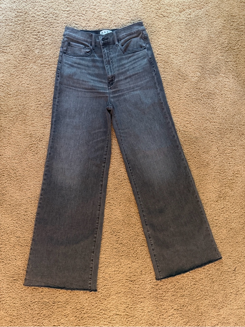 Daze Far Out Dark Gray High-Rise Wide Leg Jeans